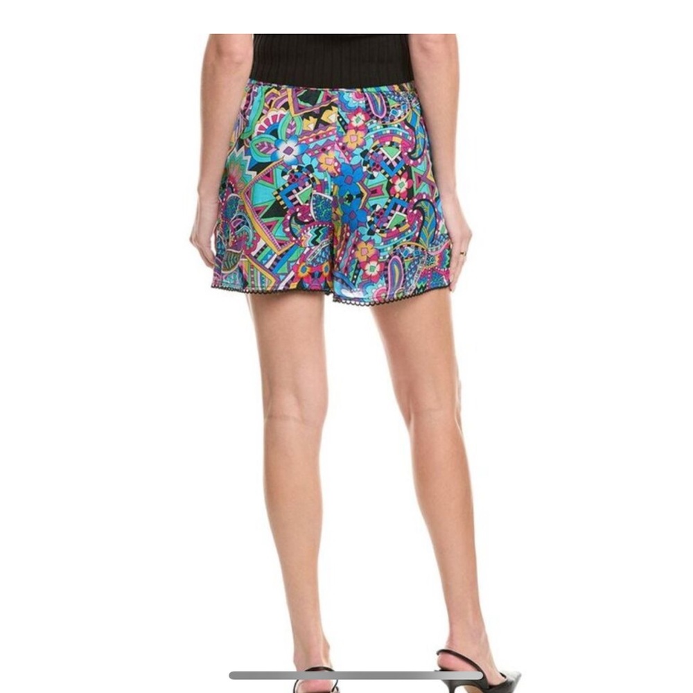 New Johnny Was S Demarne Pull On Short with Trim Geometric Print Cotton Shorts S - Picture 7 of 8